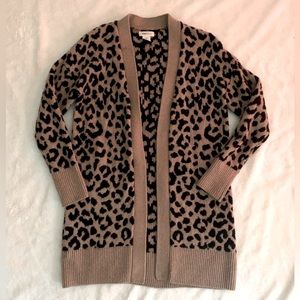 Leopard Print Women’s Cardigan • Size Small • Black & Tan